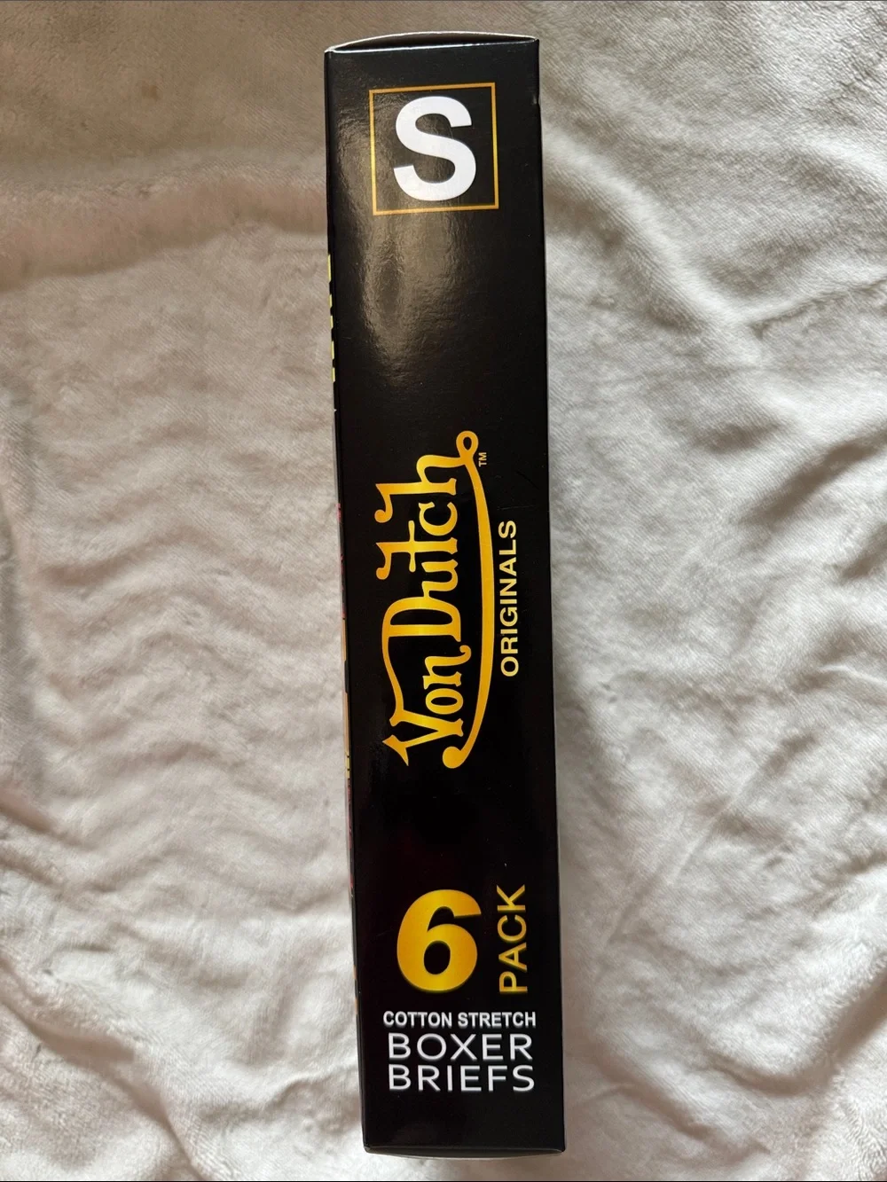 Von Dutch Blue and Black Cotton Stretch Boxer Briefs - Small (6 pack in a box)
